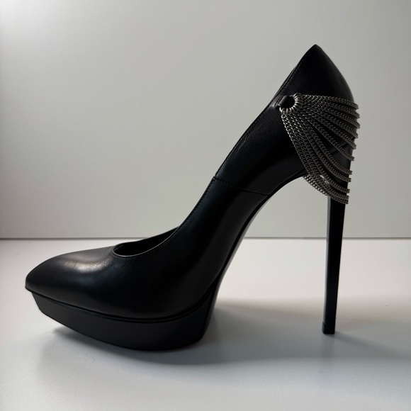 Saint Laurent | Janis Chain Pumps | Size 40 US 9.5 / 10 | Black | Hedi Slimane - Picture 2 of 9